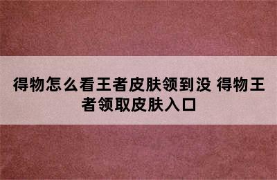 得物怎么看王者皮肤领到没 得物王者领取皮肤入口